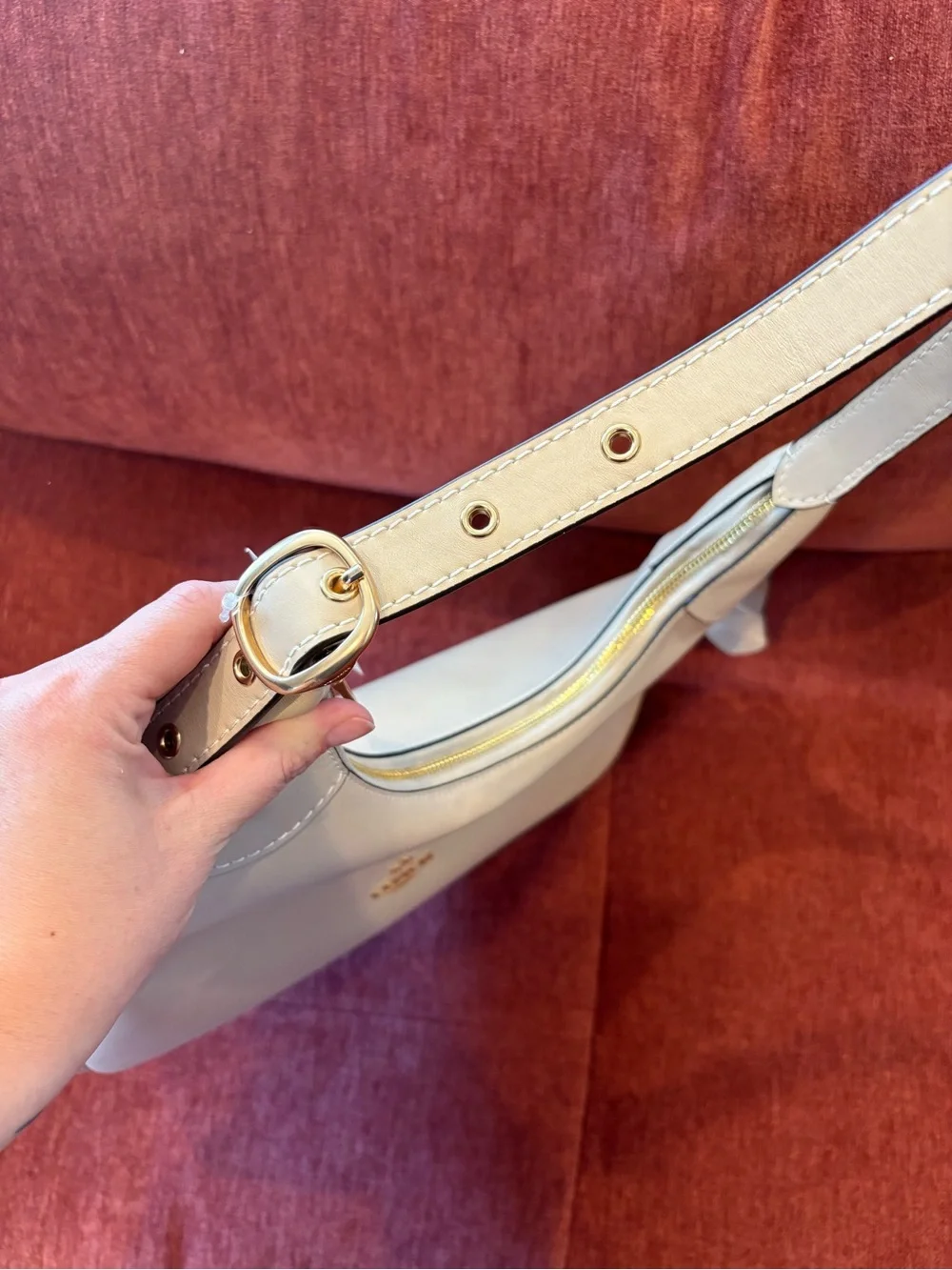 Coach Ella Cream Leather Hobo Shoulder Bag with Gold Hardware NWT